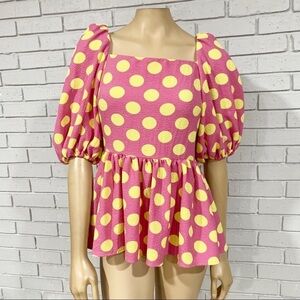 Stine Goya Irene Polka Dot Puff Sleeve‎ Blouse